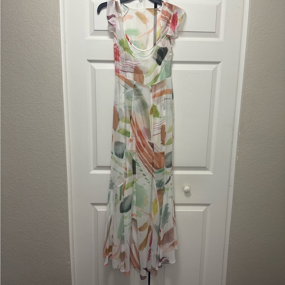 ANTONIO MELANI Green and Orange Ruffled Maxi Dress - Picture 8 of 10